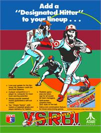 Advert for Vs. Atari R.B.I. Baseball on the Nintendo Arcade Systems.