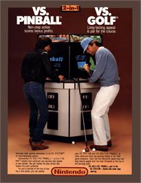 Advert for Vs. Pinball on the Nintendo Arcade Systems.