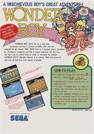 Advert for Wonder Boy on the Arcade.