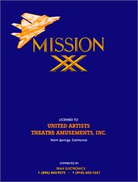 Advert for XX Mission on the Arcade.