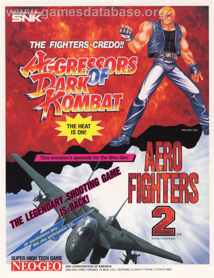 Aero Fighters 2 / Sonic Wings 2 - Arcade - Artwork - Advert