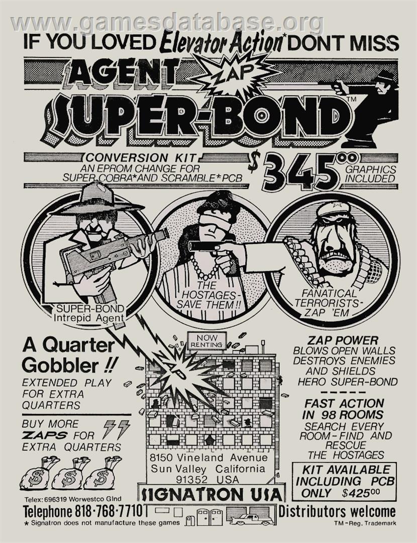 Agent Super Bond - Arcade - Artwork - Advert