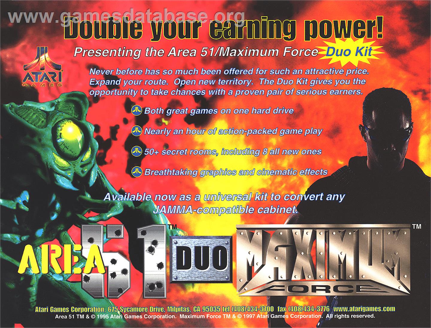 Area 51 / Maximum Force Duo v2.0 - Arcade - Artwork - Advert