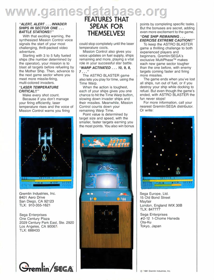 Astro Blaster - Arcade - Artwork - Advert