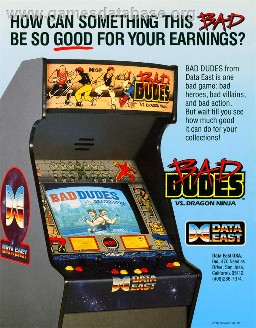 Bad Dudes vs. Dragonninja - Arcade - Artwork - Advert