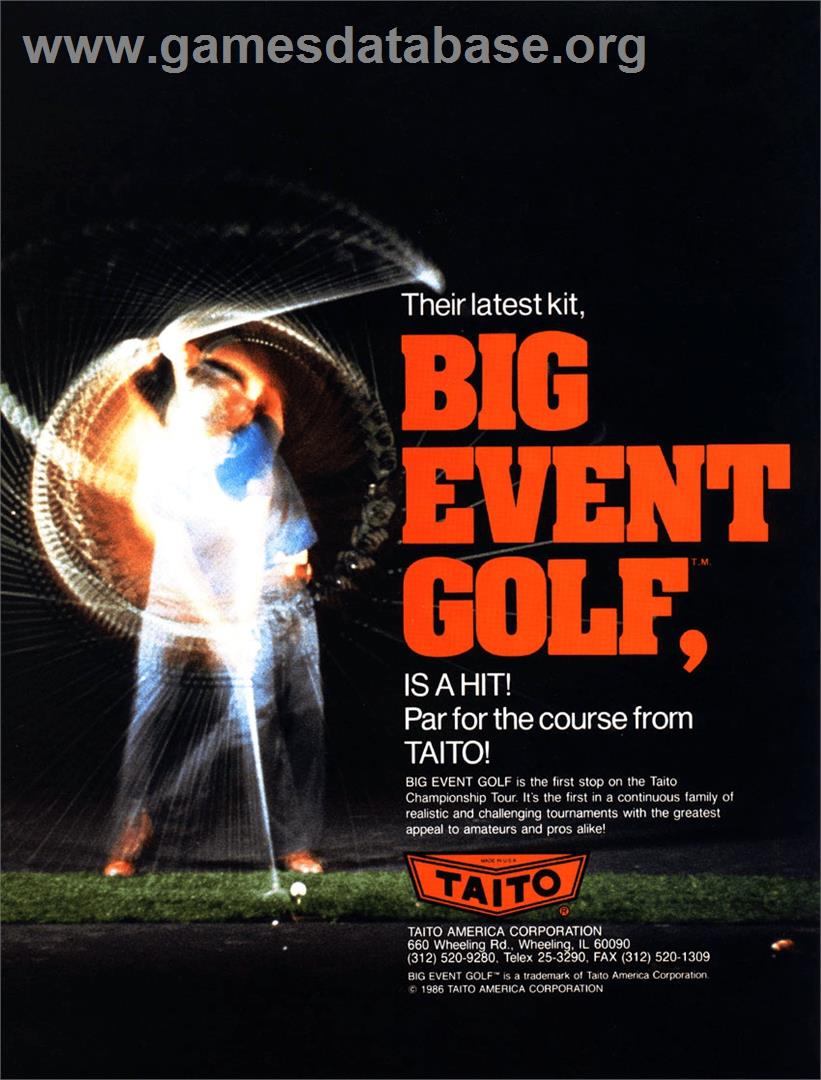 Big Event Golf - Arcade - Artwork - Advert