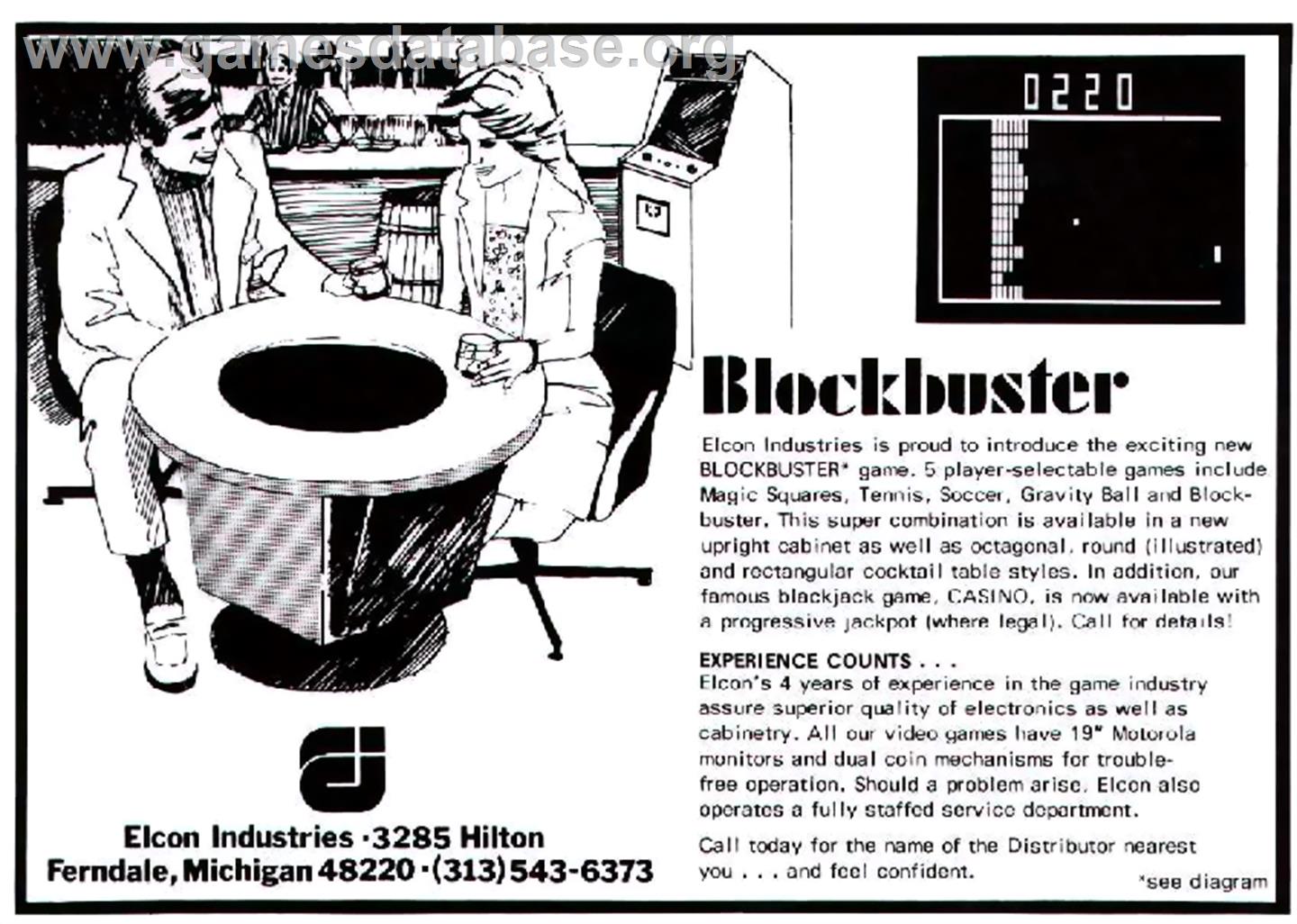 BlockBuster - Arcade - Artwork - Advert