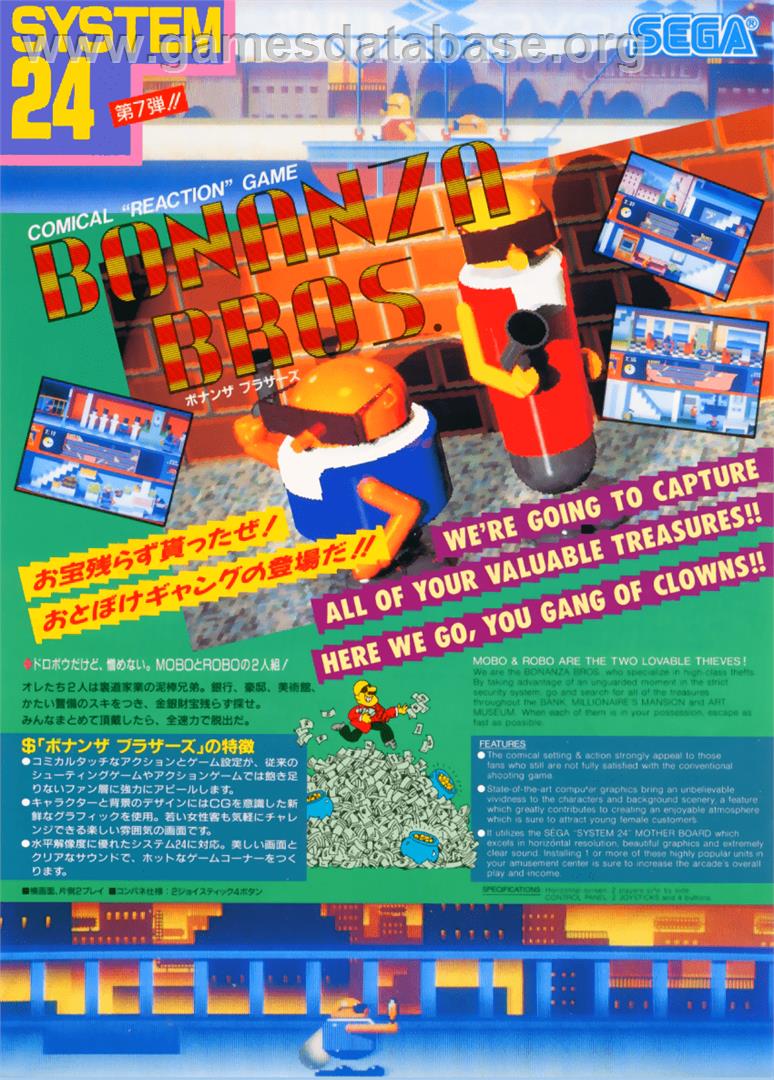 Bonanza Bros - Arcade - Artwork - Advert