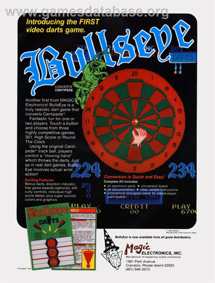 Bulls Eye Darts - Arcade - Artwork - Advert