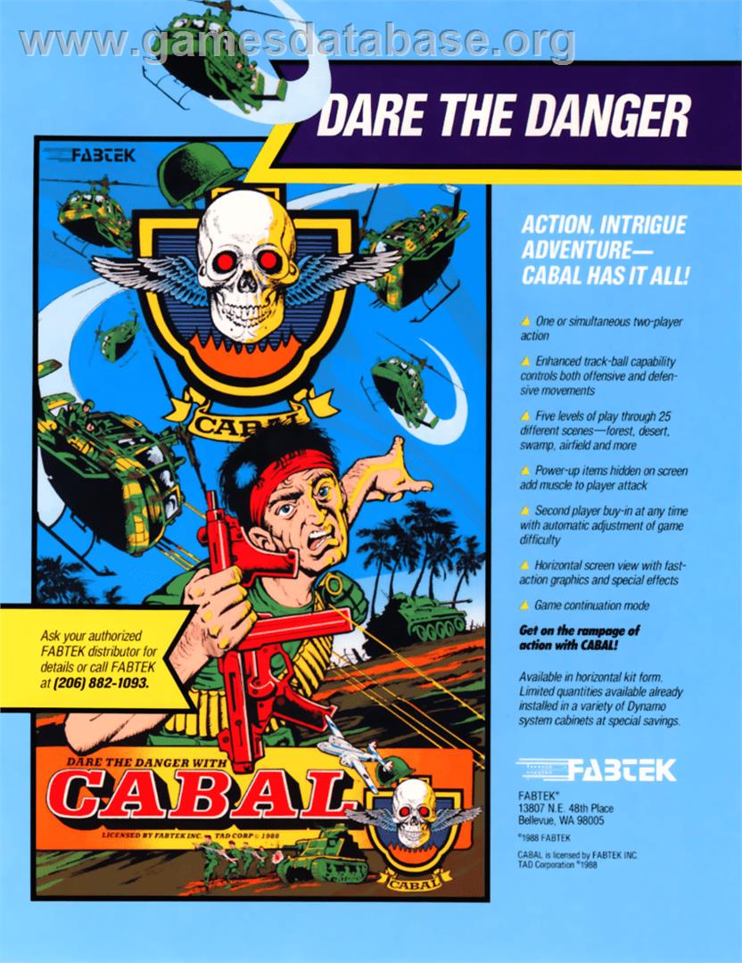 Cabal - Commodore Amiga - Artwork - Advert
