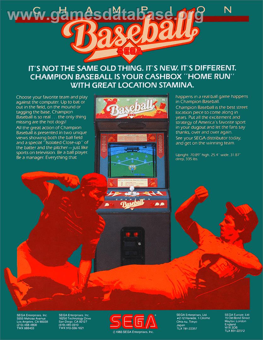 Champion Base Ball - Arcade - Artwork - Advert
