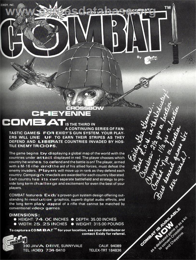 Combat - Emerson Arcadia 2001 - Artwork - Advert