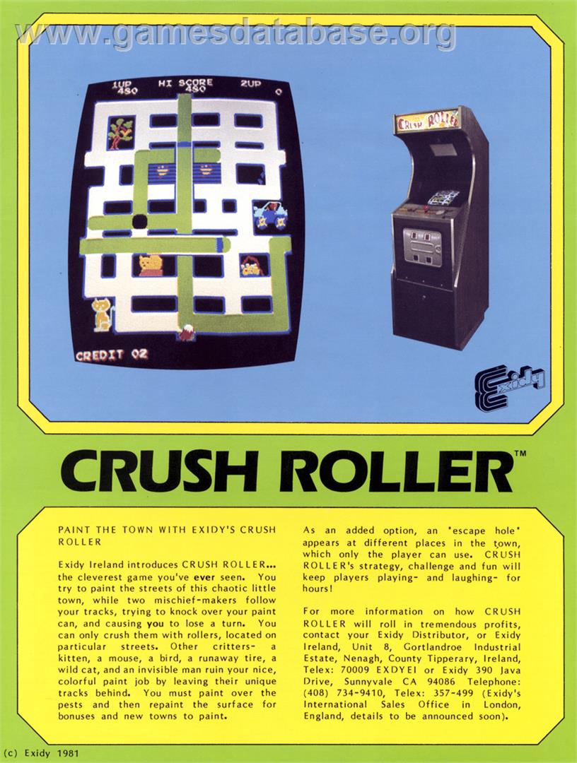 Crush Roller - Arcade - Artwork - Advert