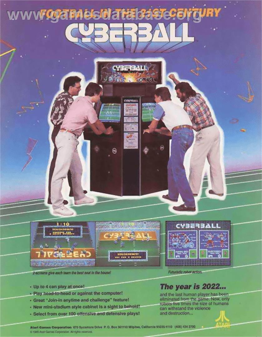 Cyberball - Arcade - Artwork - Advert