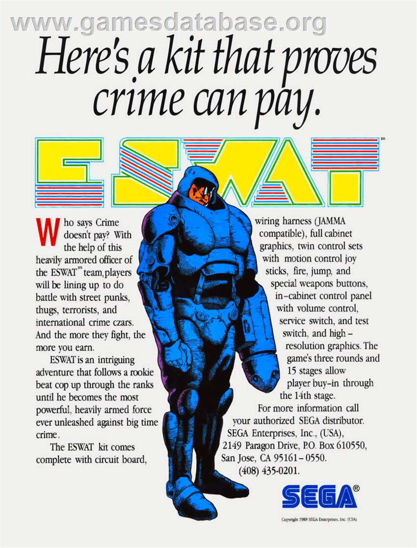 E-Swat - Cyber Police - Arcade - Artwork - Advert