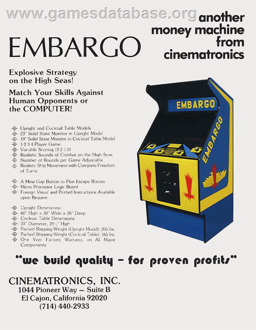 Embargo - Arcade - Artwork - Advert
