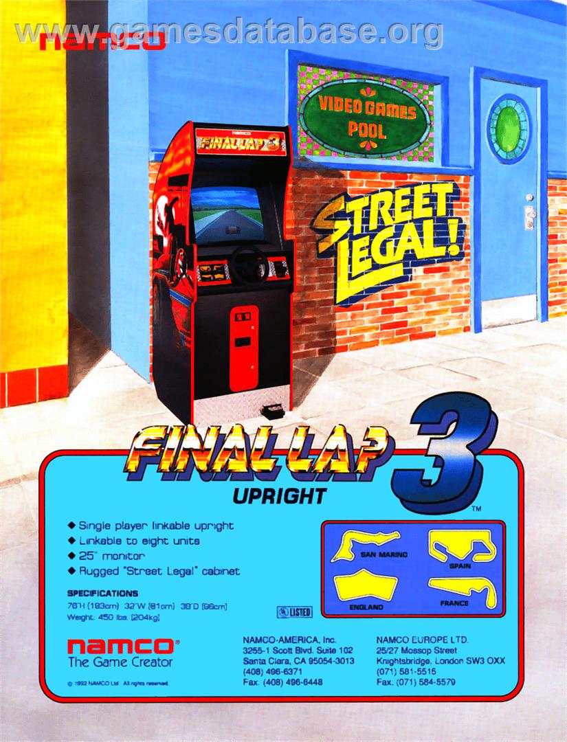 Final Lap 3 - Arcade - Artwork - Advert