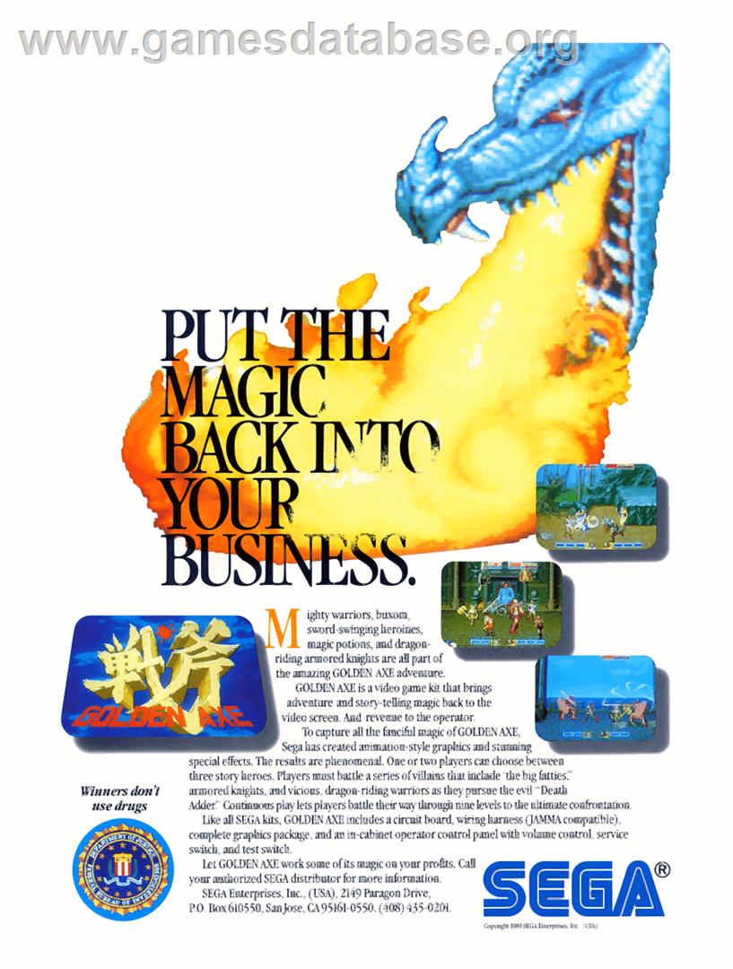 Golden Axe - Sega Genesis - Artwork - Advert