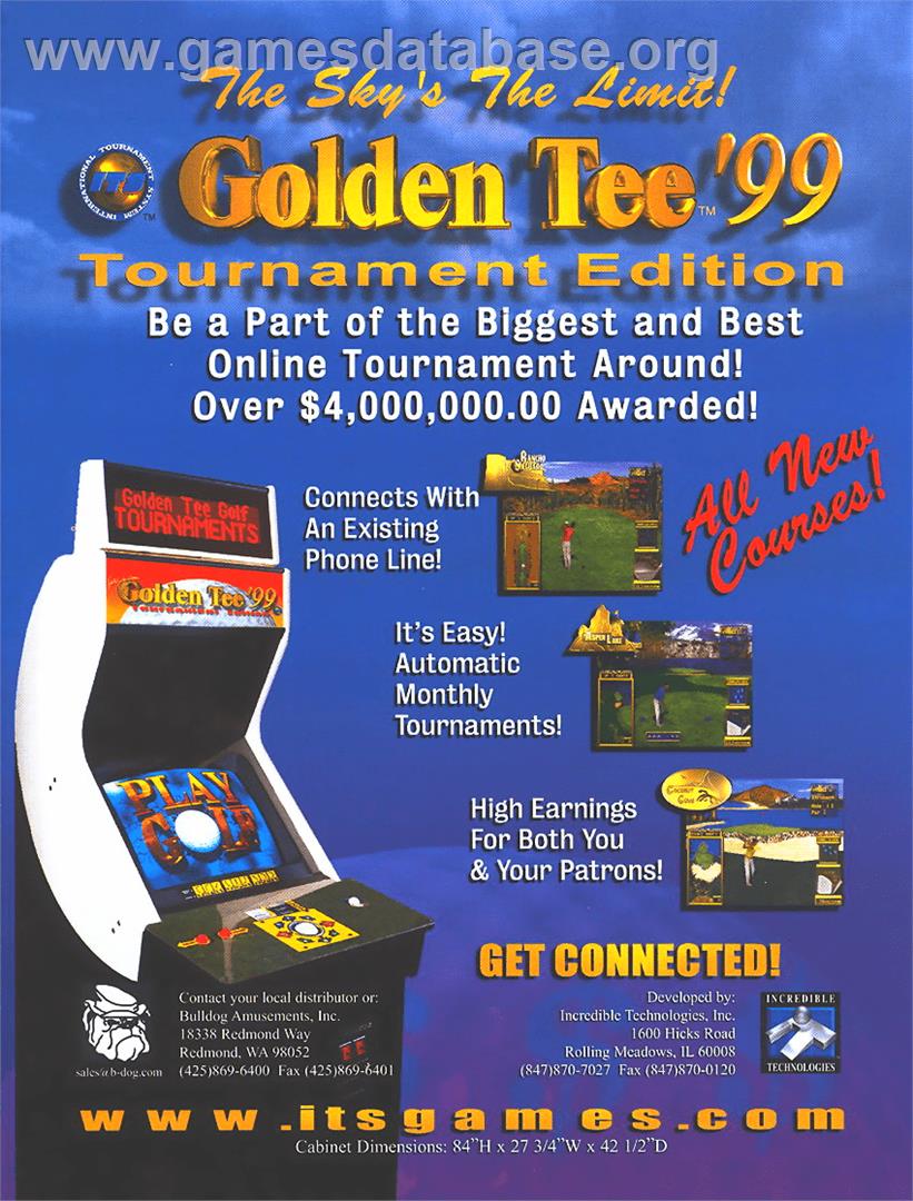 Golden Tee '99 Tournament - Arcade - Artwork - Advert