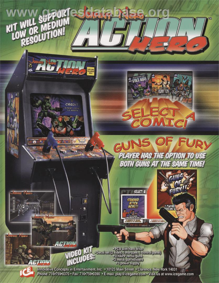 Johnny Nero Action Hero - Arcade - Artwork - Advert