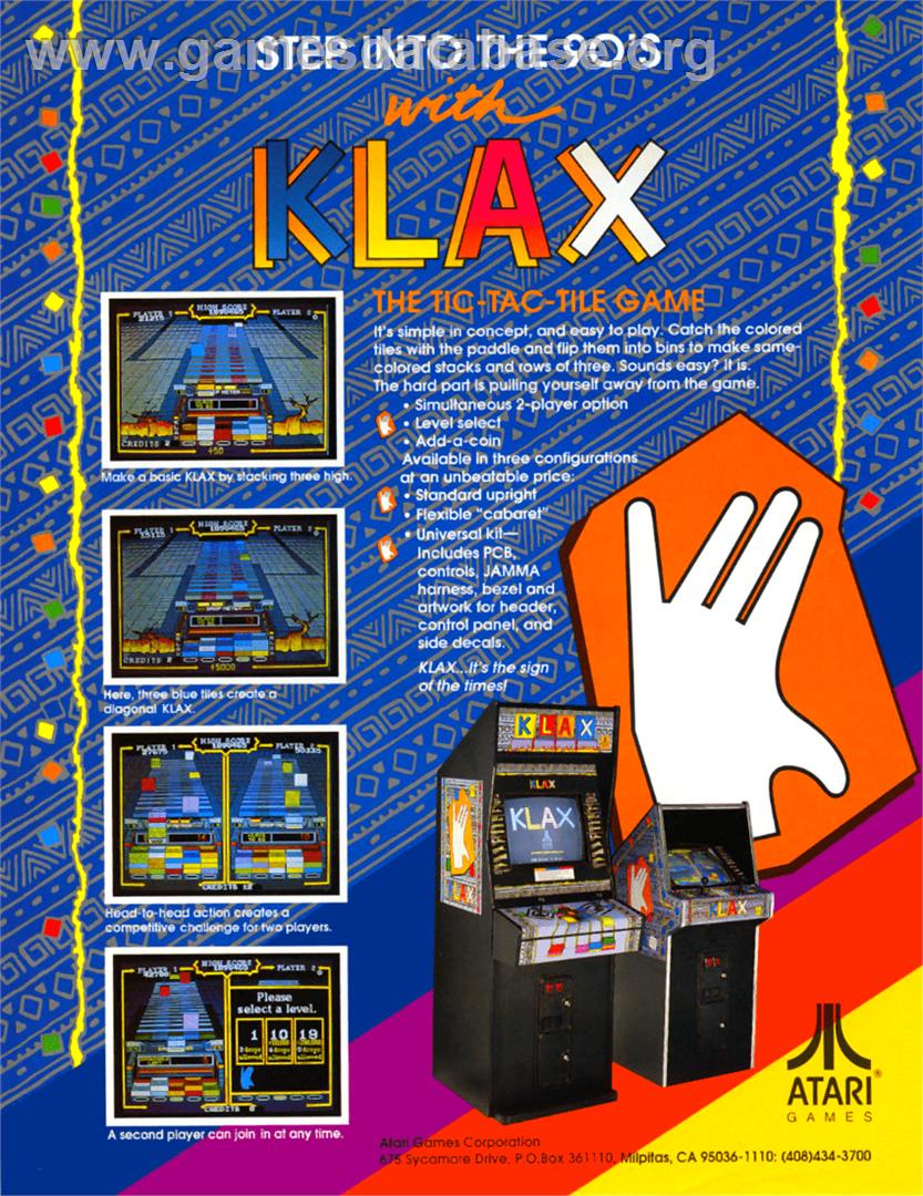 Klax - Atari 7800 - Artwork - Advert