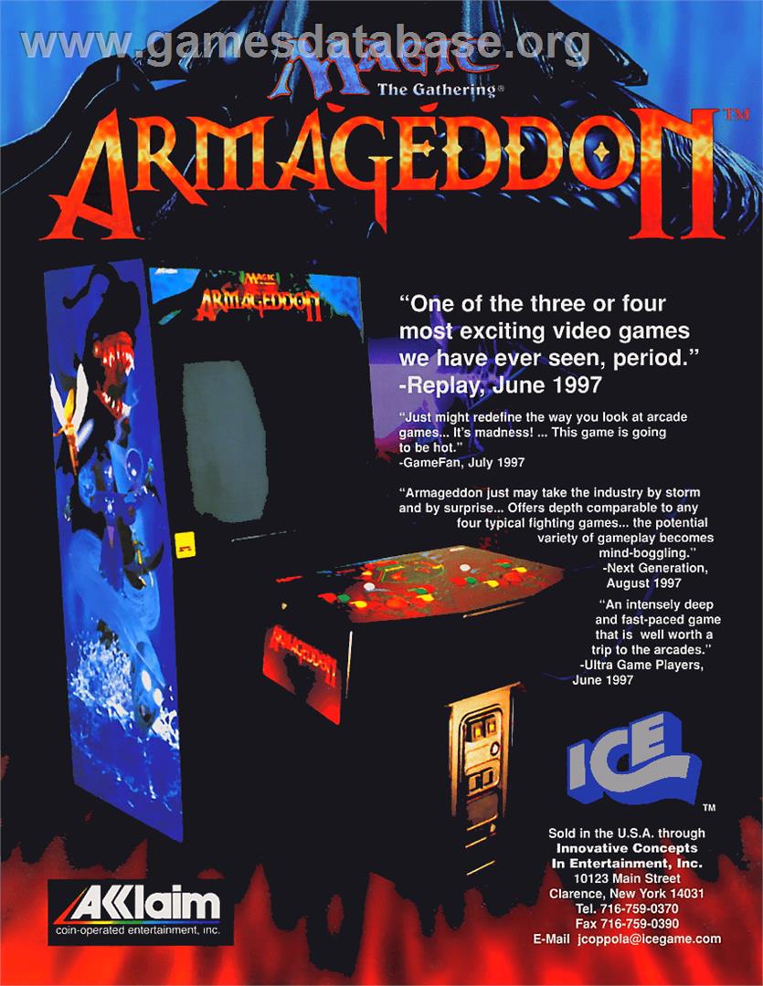 Magic the Gathering: Armageddon - Arcade - Artwork - Advert