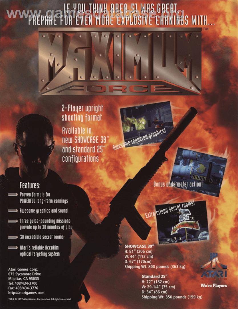 Maximum Force v1.05 - Arcade - Artwork - Advert