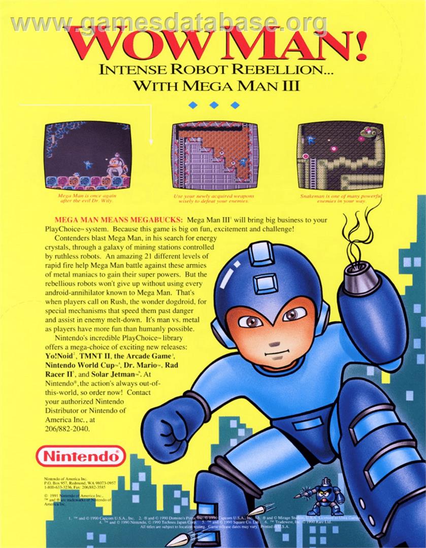 Mega Man III - Nintendo Arcade Systems - Artwork - Advert