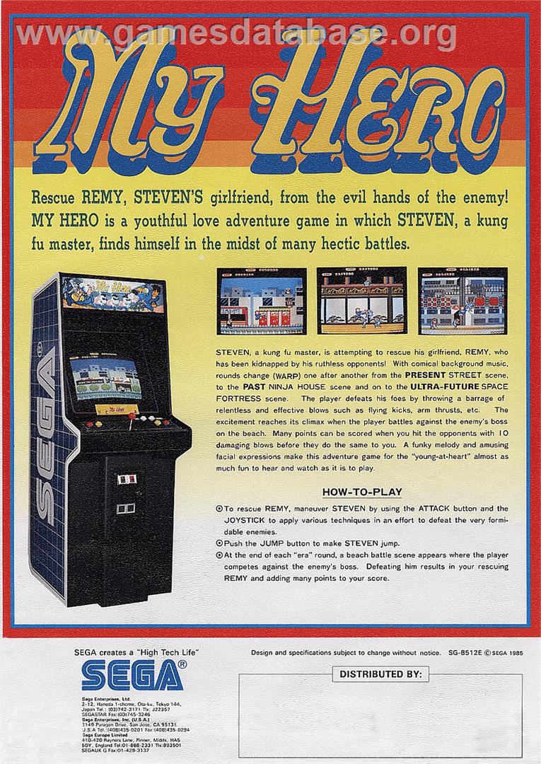 My Hero - Sega Master System - Artwork - Advert