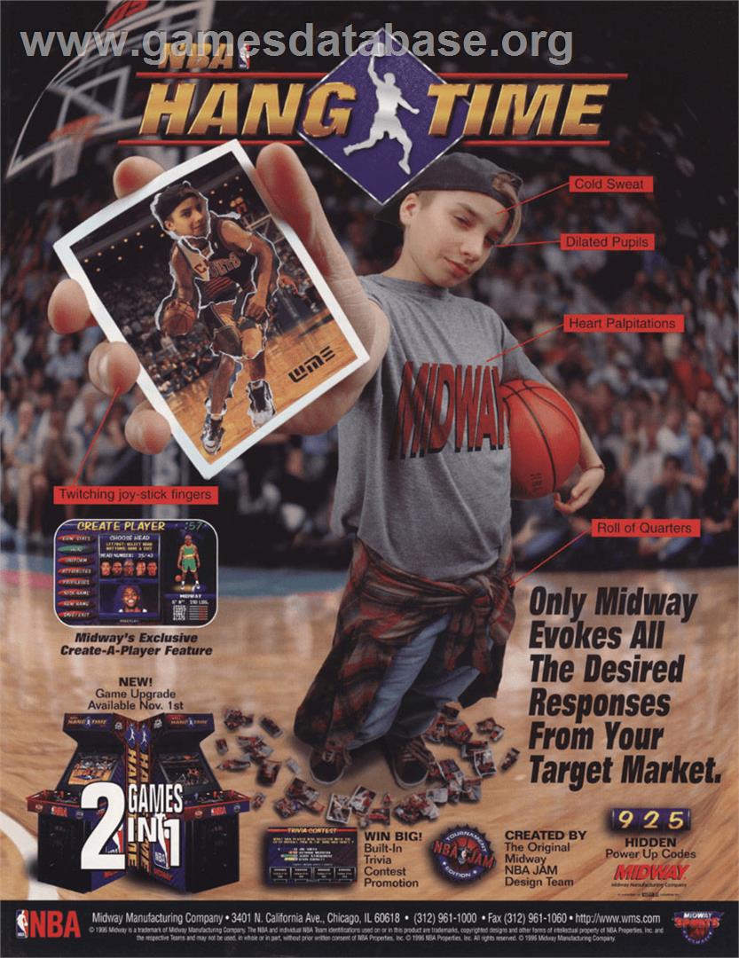 NBA Maximum Hangtime - Arcade - Artwork - Advert