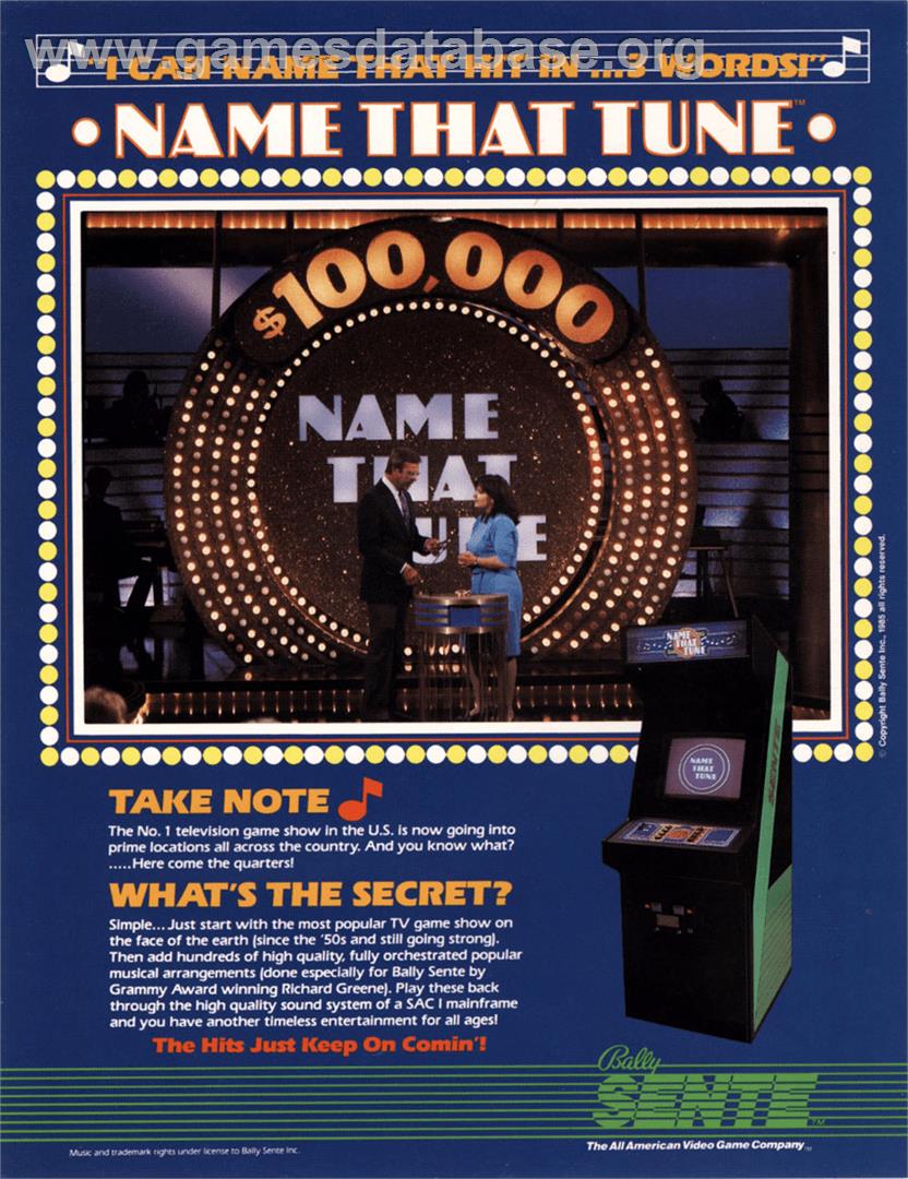 Name That Tune - Arcade - Artwork - Advert