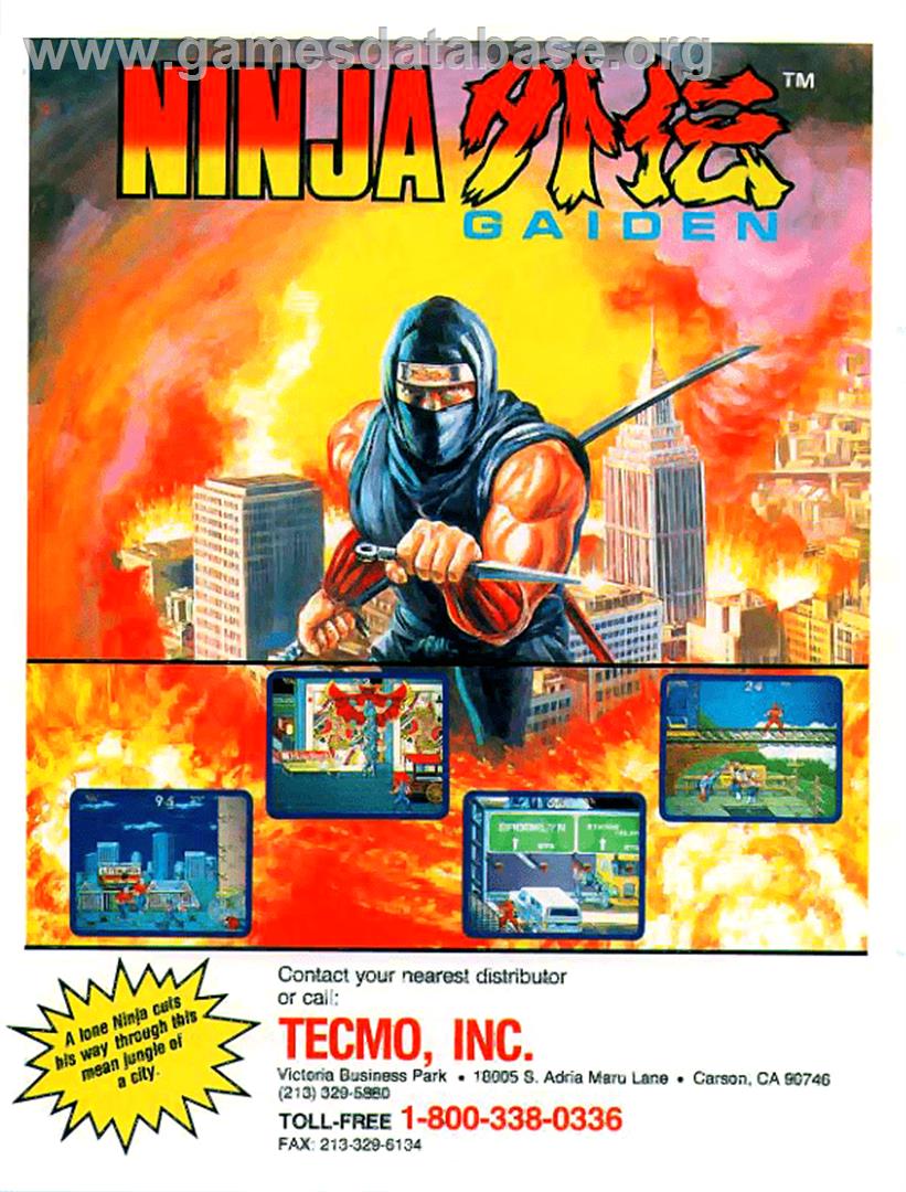 Ninja Gaiden - Nintendo Arcade Systems - Artwork - Advert