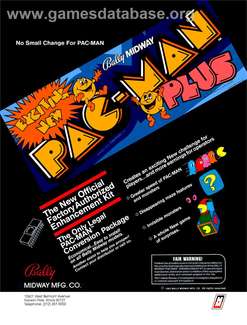 Pac-Man Plus - Arcade - Artwork - Advert