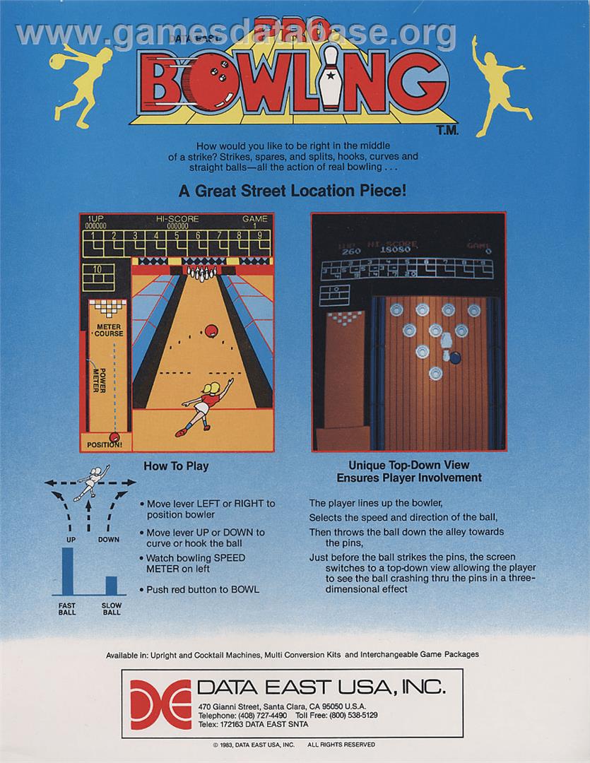 Pro Bowling - Arcade - Artwork - Advert