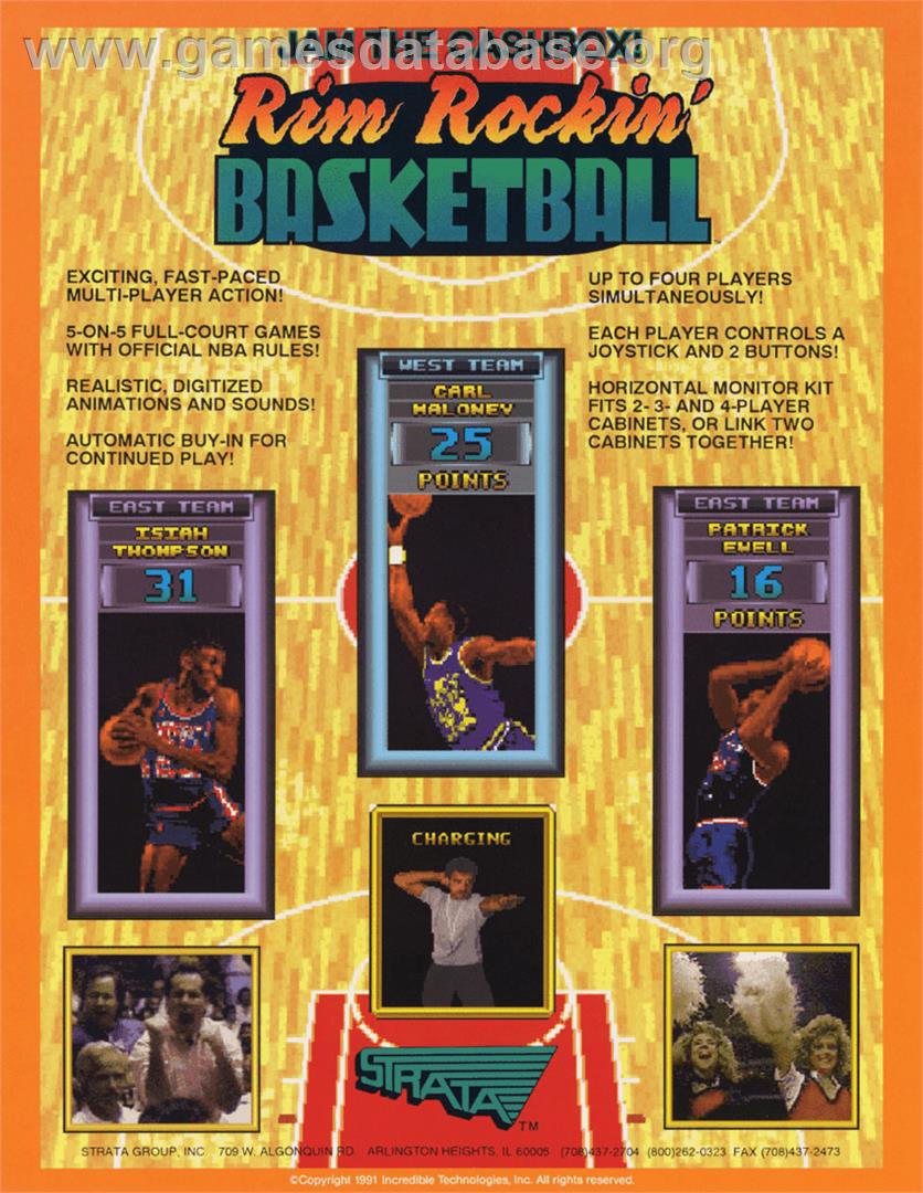 Rim Rockin' Basketball - Arcade - Artwork - Advert