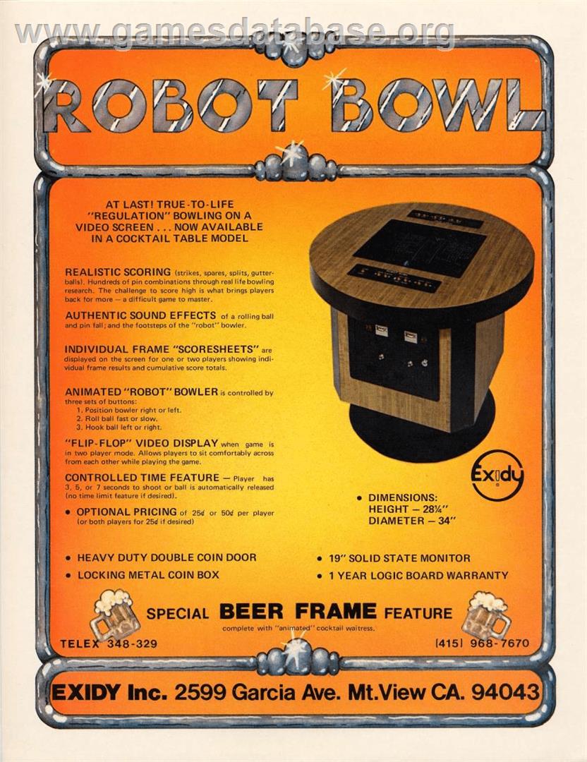 Robot Bowl - Arcade - Artwork - Advert