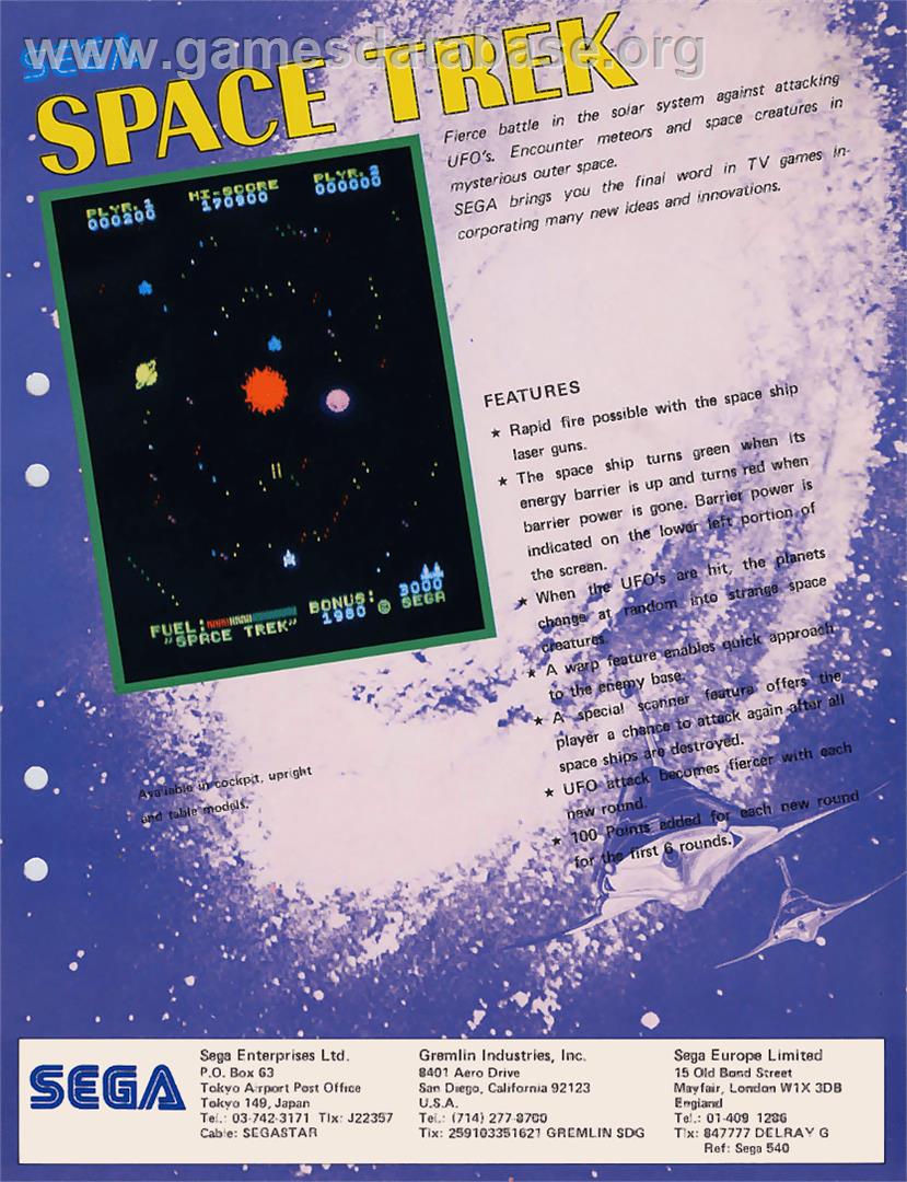 Space Trek - Arcade - Artwork - Advert