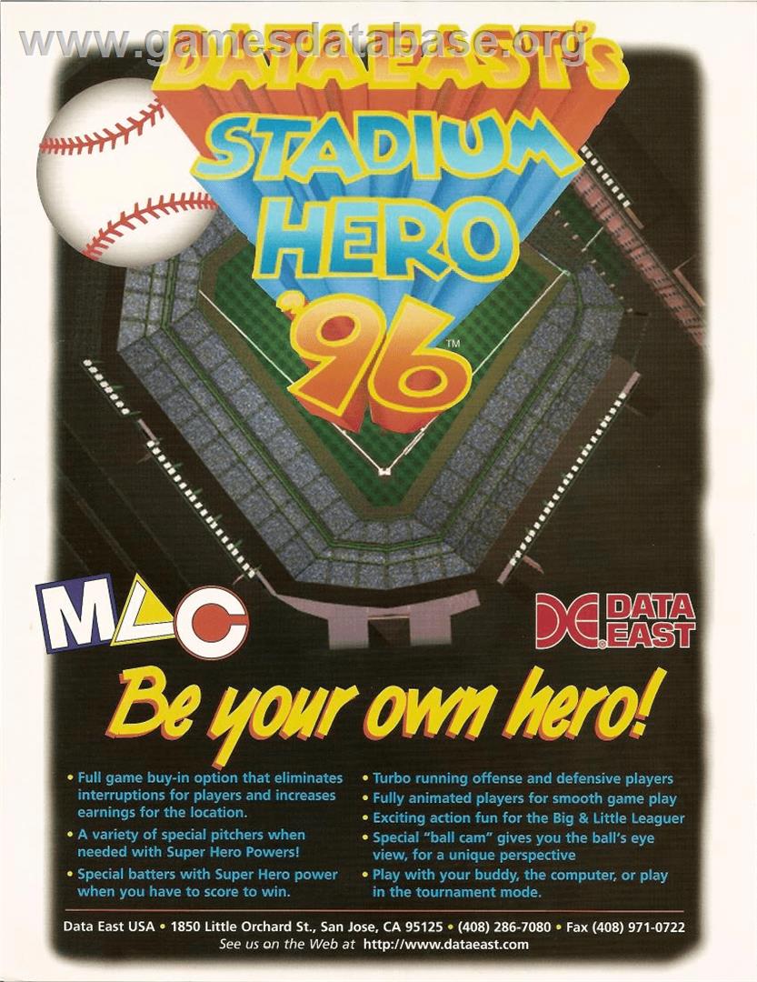Stadium Hero 96 - Arcade - Artwork - Advert