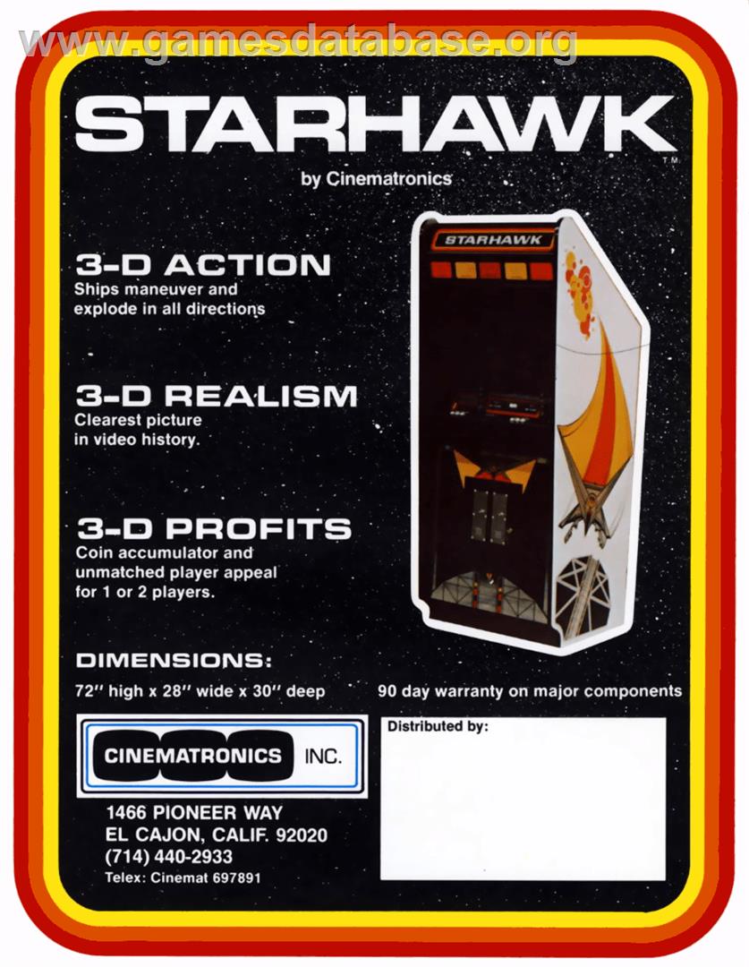 Star Hawk - Arcade - Artwork - Advert