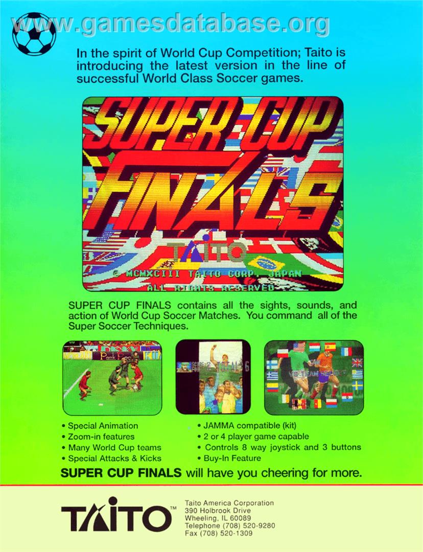 Super Cup Finals - Arcade - Artwork - Advert