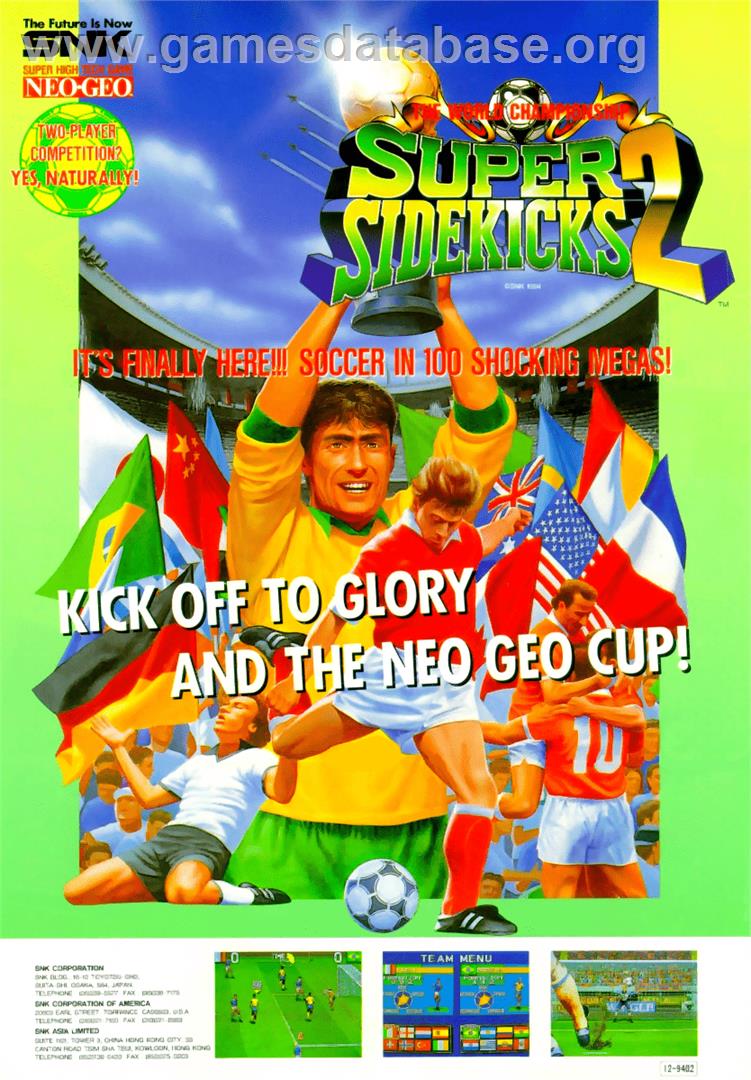 Super Sidekicks 2 - The World Championship / Tokuten Ou 2 - real fight football - Arcade - Artwork - Advert