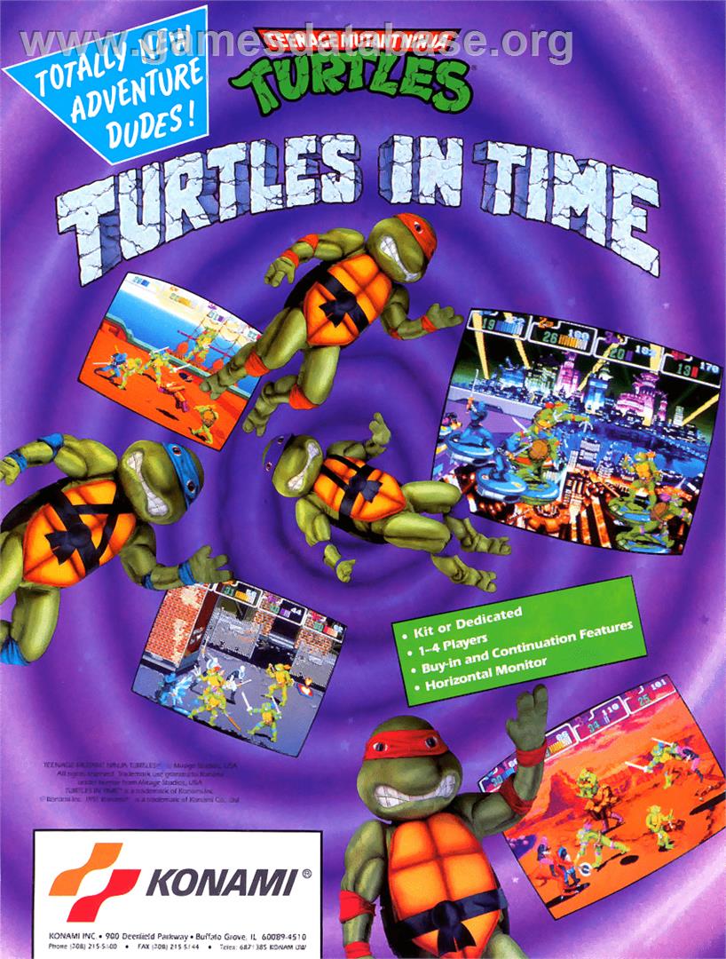 Teenage Mutant Hero Turtles - Turtles in Time - Arcade - Artwork - Advert