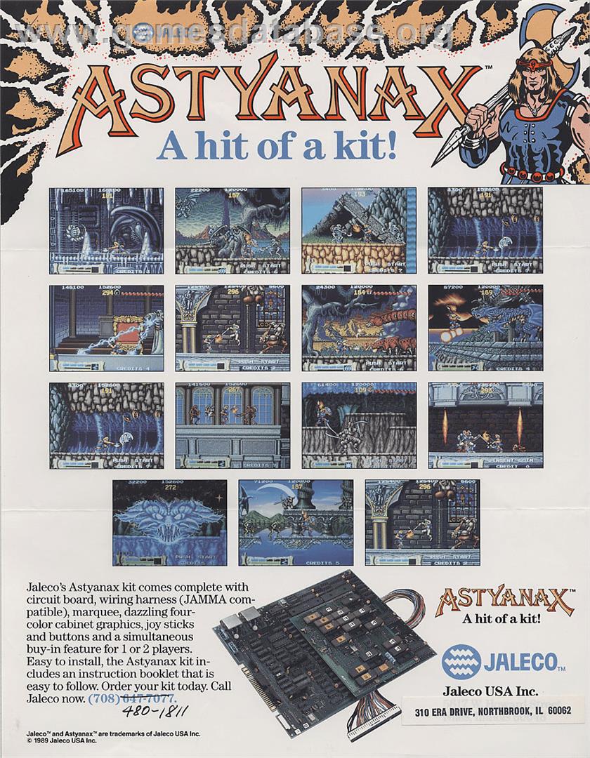The Astyanax - Arcade - Artwork - Advert