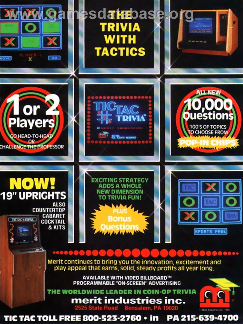 Tic Tac Trivia - Arcade - Artwork - Advert