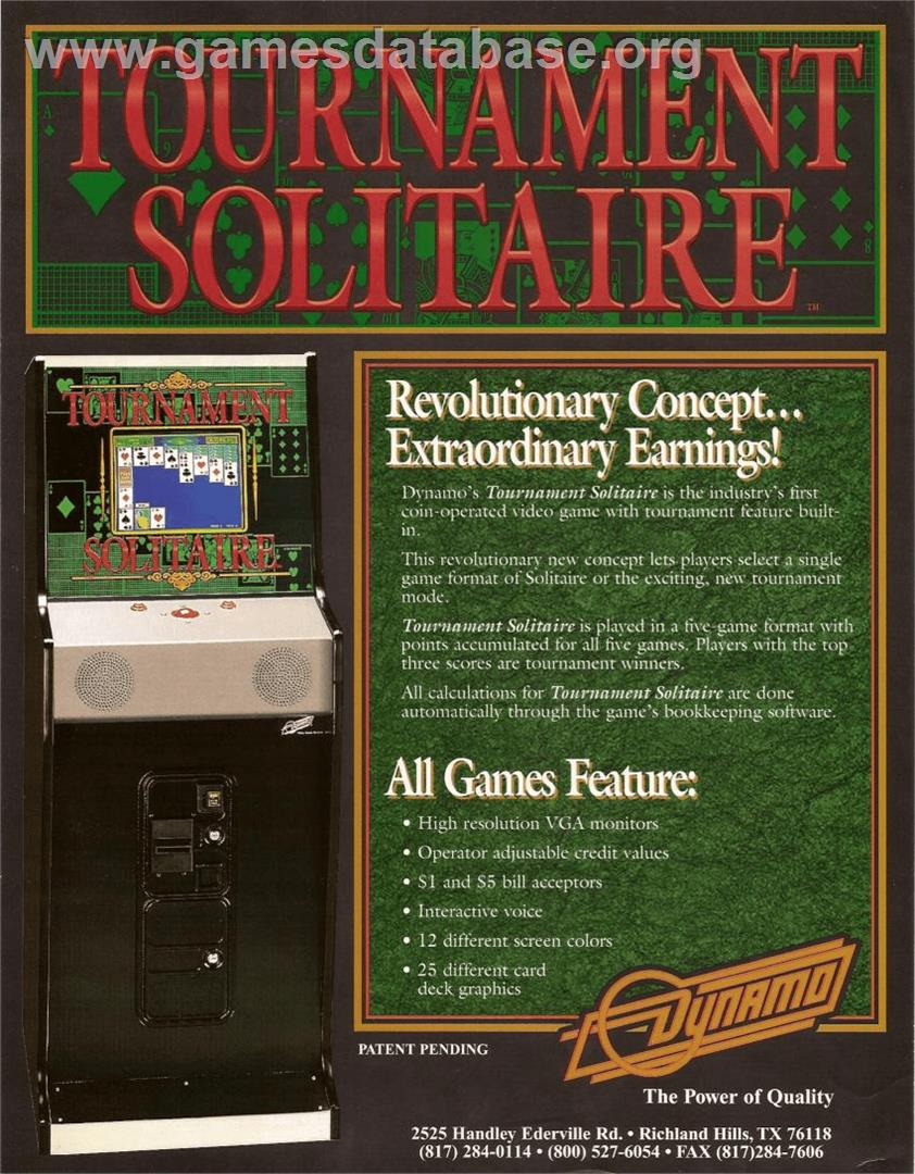 Tournament Solitaire - Arcade - Artwork - Advert