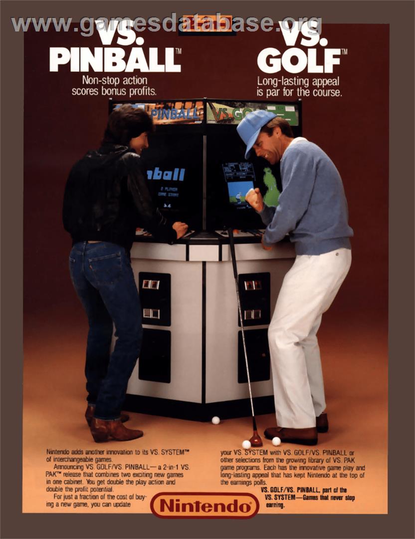 Vs. Pinball - Nintendo Arcade Systems - Artwork - Advert