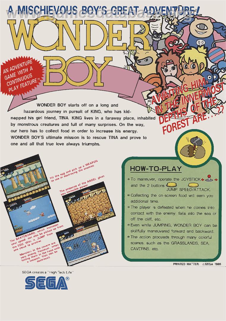 Wonder Boy - Arcade - Artwork - Advert