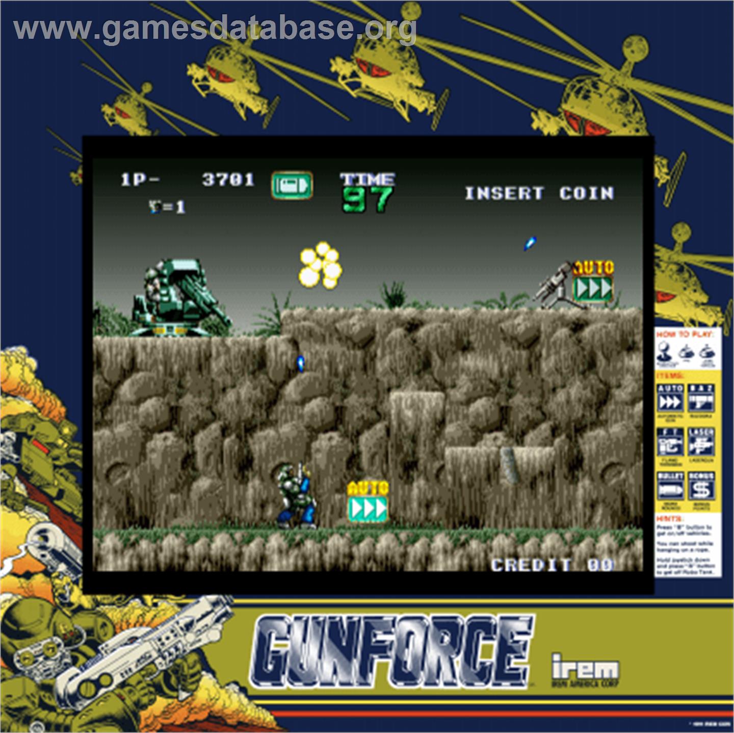 Gunforce - Battle Fire Engulfed Terror Island - Arcade - Artwork - Artwork