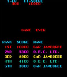 Game Over Screen for Car Jamboree.