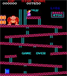 Game Over Screen for Donkey Kong.